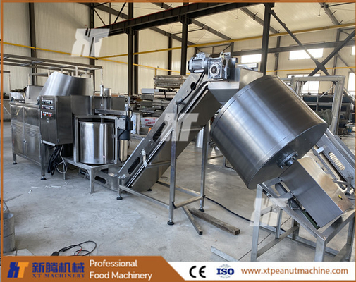 İyi bir fiyat. 380v Fıstık Kızartma Makinesi Aperatif Tatlandırıcı Fıstık Baharat Makinesi 400kg / H çevrimiçi