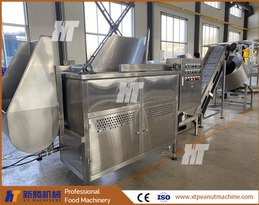 İyi bir fiyat. Gıda Sınıfı 304 Fıstık Kızartma Makinesi Yeşil Bezelye Kızartma Makinesi Üretim Hattı 300kg / H çevrimiçi