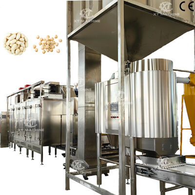 İyi bir fiyat. Ticari 1000kg/sa-2000kg/sa Yer Fıstığı/Fındık/Antep Fıstığı Kavurma ve Haşlama Üretim Hattı Paslanmaz Çelik 304 Yapı çevrimiçi
