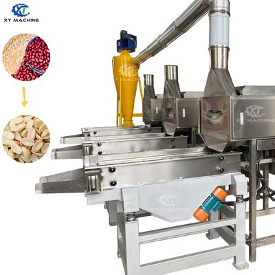 İyi bir fiyat. 800-1000kg/h Kapasite 98-99% soyma hızı ve fıstık işleme için SUS304 malzeme ile bölünmüş fıstık blankeri çevrimiçi