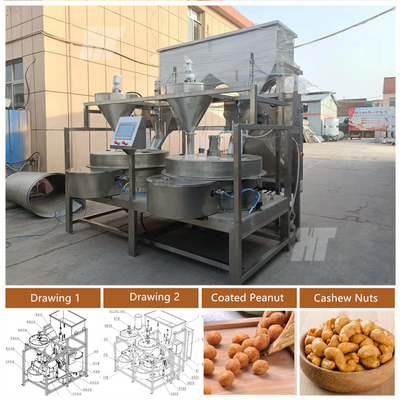 PLC Otomatik Fıstık Kaplama Makinesi Atıştırmalık Gıda Kaplama Makinesi