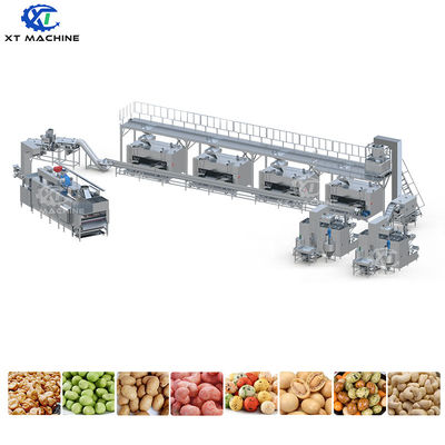 500-1000kg/h Kapasite Gıda sınıfı paslanmaz çelik 304 Fıstık kaplama makinesi Fındık işleme hattı için PLC kontrolü ile