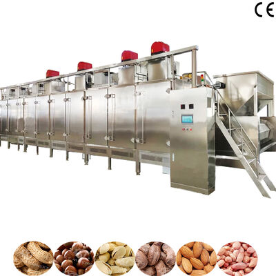 1000kg/saat SS304 Gıda Sınıfı Endüstriyel Fırın, Sürekli Kuruyemiş Kavurma Makinesi için Gazlı ve Elektrikli Isıtmalı