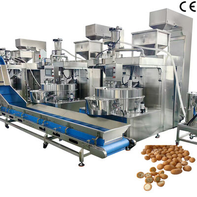 İyi bir fiyat. 500kg/h-600kg/h Otomatik Kaplı Fıstık Yapma Makinesi Paslanmaz Çelik Gıda Sınıfı Somun Kaplama Ekipmanları çevrimiçi
