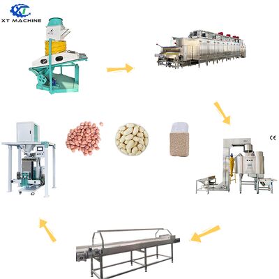 İyi bir fiyat. 400-600kg/h SUS304 Fıstık Blanching Makinesi, Blanched Fıstık Üretim Hatı için 95-97% Kavrama Hızı çevrimiçi