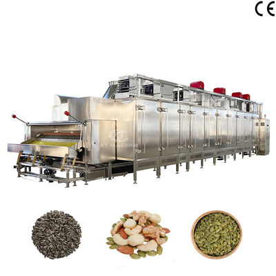 500kg/saat Ticari Pişirme Fırını PLC Kontrollü Gıda İşleme için Kayış Tipi Sürekli Yer Fıstığı Kavurma Makinesi