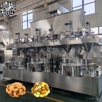 İyi bir fiyat. 300-400kg / saat Kapasiteli Bakla / Gül Fıstık / Hindistan Cevizi Kaju Yapımı için PLC Kontrollü SUS304 Otomatik Kaplama Makinesi çevrimiçi