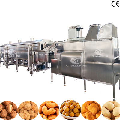 İyi bir fiyat. Tam otomatik SUS304 Fıstık kaplama ve kızartma üretim hattı 500-1000kg/saat Fıstık işleme tesisleri için çevrimiçi