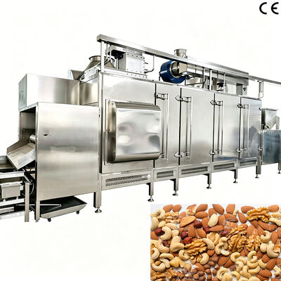 İyi bir fiyat. Sürekli Fındık Kızartma Makinesi 300-500kg/h PLC kontrolü ve Fındık İşleme Tesisleri için 304 Paslanmaz Çelik Yapısı ile yulaf ezmesi kızartma makinesi çevrimiçi