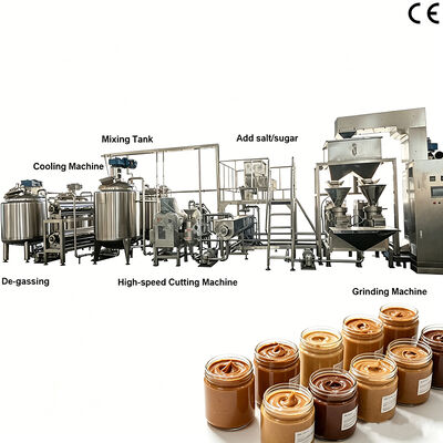 500 kg/h-2000 kg/h Fıstık Tereyağı/Cashew Tereyağı/Pistachio Tereyağı Üretim Hatı SS304 Malzemesi Fındık Tereyağı İşleme Ekipmanı