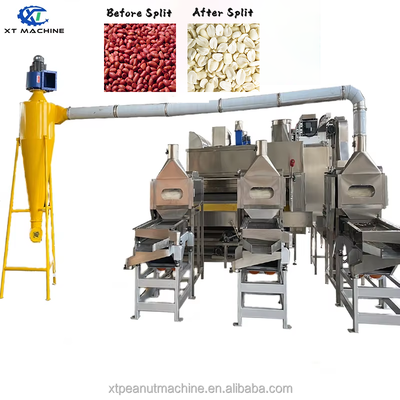 İyi bir fiyat. Tamamen Otomatik Bölünmüş Fıstık Blanching Makinesi SUS304 Fıstık Blanching & Splitting için çevrimiçi