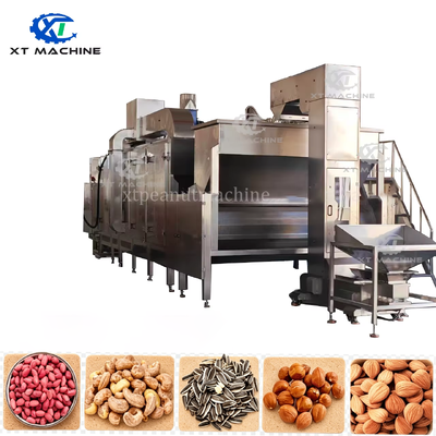 İyi bir fiyat. Destek özelleştirme PLC kontrolü ve 3000kg / h kapasiteli Peanut/Seed/Almond/Cashew kızartması ile Sürekli Kemer Fındık Kızartması Çevrimiçi